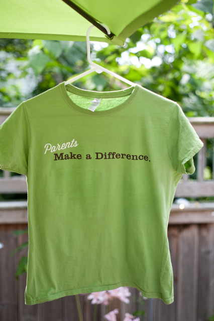 Gray logo tee for parents make a difference